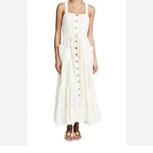 Free People Catch The Breeze Midi Dress  Ivory Size small